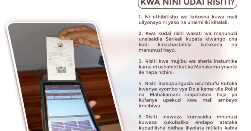 ZRB yawataka wananchi kudai risiti